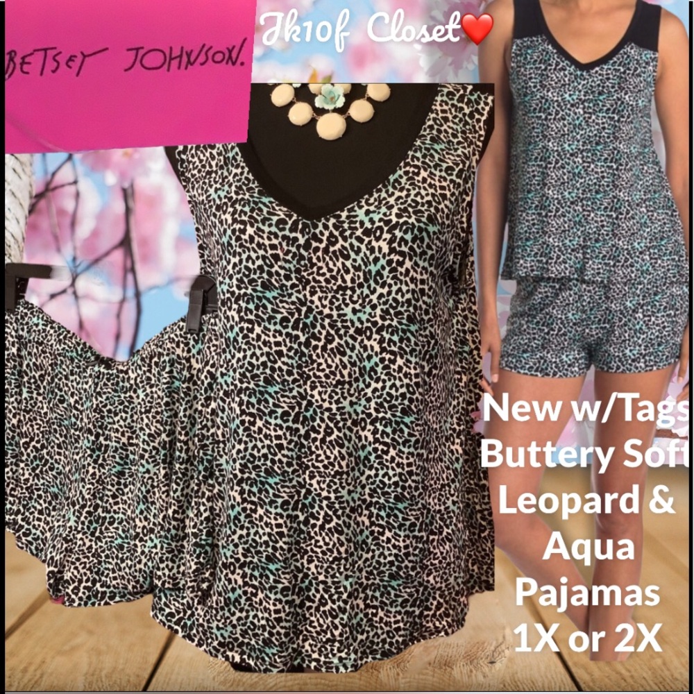 LOWEST🌺 NWT BETSEY JOHNSON  2X-or3X LEOPARD SHORTS PAJAMAS